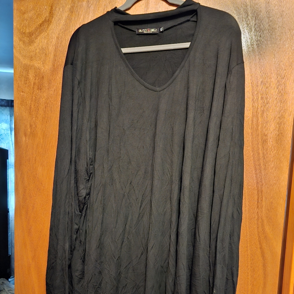 Glitzy girlz black long sleeve t shirt sz 4xl